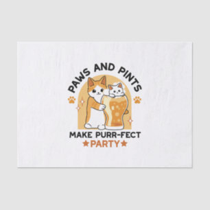 Oktoberfest Cat Party Paws and Pints Tissue Paper