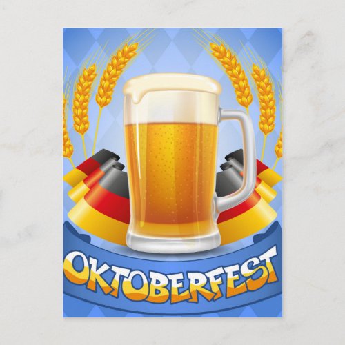Oktoberfest Celebration Background With Invitation Postcard