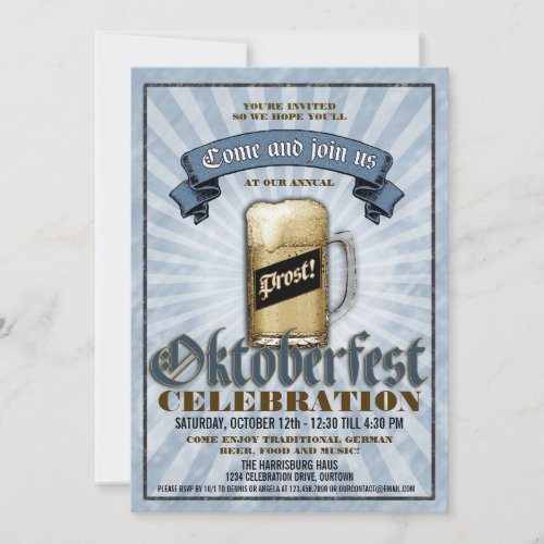 Oktoberfest Celebration Party Invitations