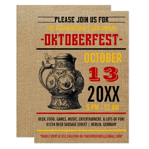Oktoberfest Celebration Party Invitations