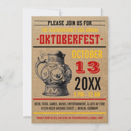 Oktoberfest Celebration Party Invitations