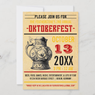Oktoberfest Celebration Party Invitations