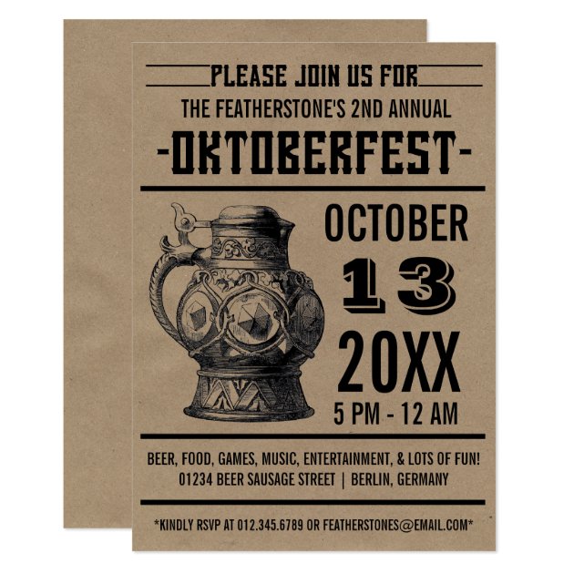 Oktoberfest Celebration Party Invitations