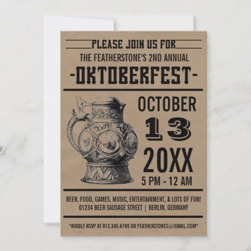 Oktoberfest Celebration Party Invitations