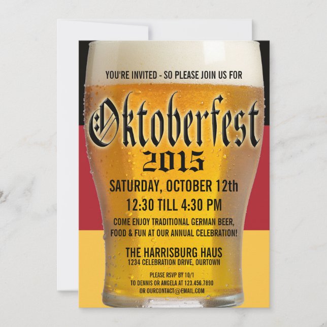 Oktoberfest Celebration Party Invitations (Front)