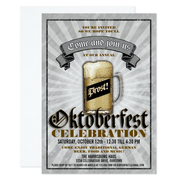 Oktoberfest Celebration Party Invitations