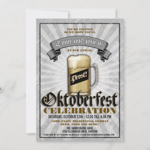Oktoberfest Celebration Party Invitations