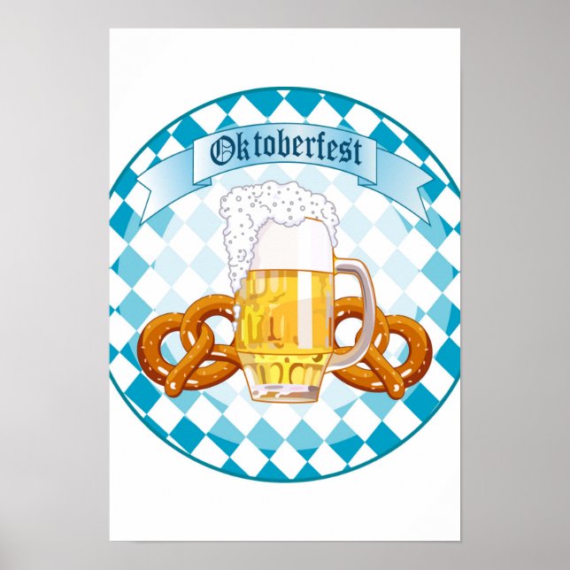 Oktoberfest Celebration Round Design Poster (Front)