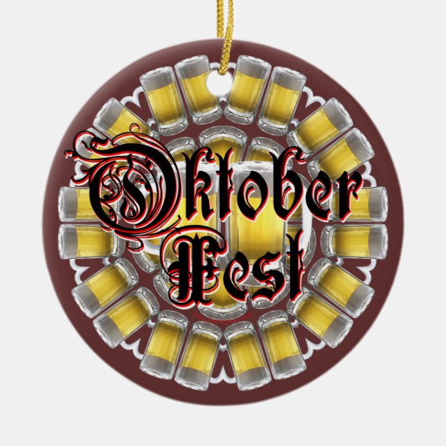 Oktoberfest Ceramic Ornament (Front)