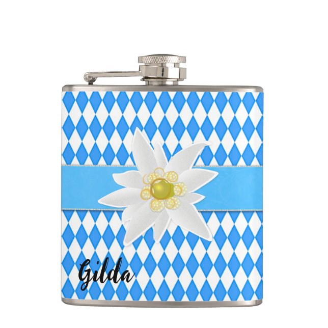 Oktoberfest Check with Edelweiss Flask (Front)