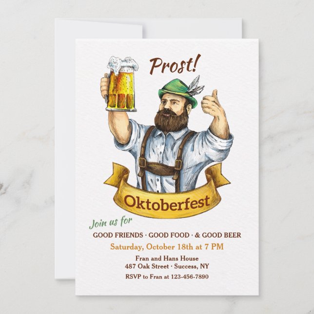Oktoberfest Cheer Invitation (Front)