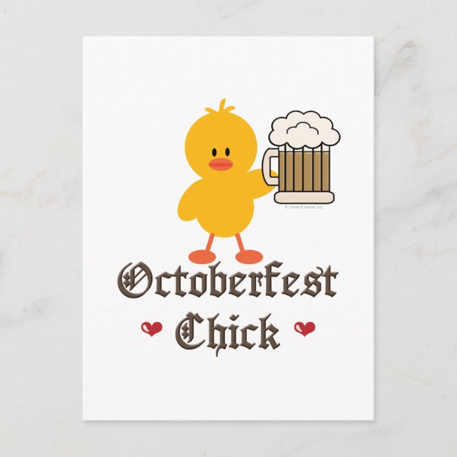 Oktoberfest Chick Postcard (Front)