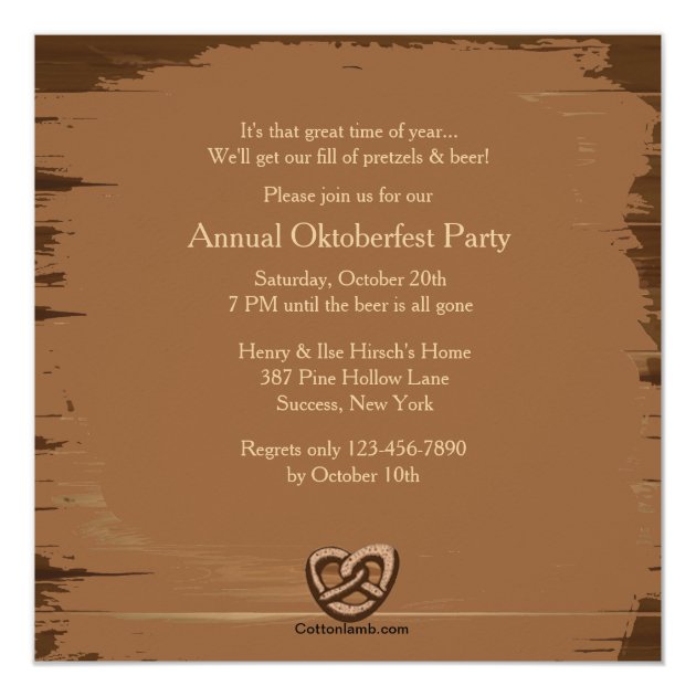 Oktoberfest Come Join Us Invitation