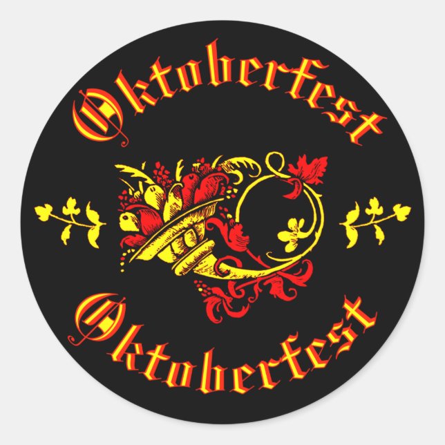 Oktoberfest Cornucopia Classic Round Sticker (Front)