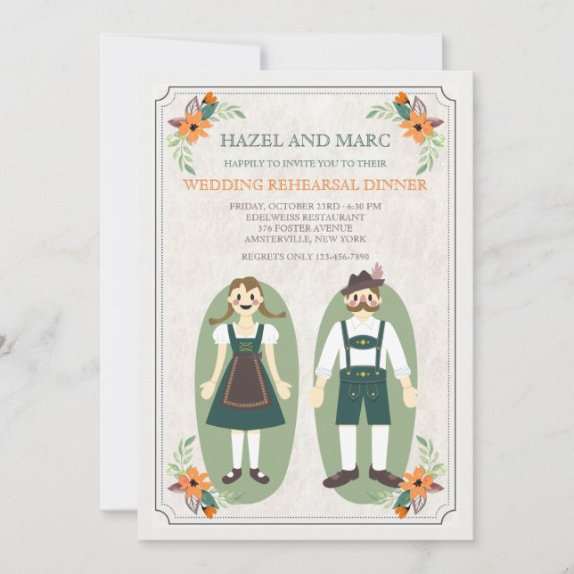 Oktoberfest Couple Rehearsal Dinner PartInvitation Invitation (Front)