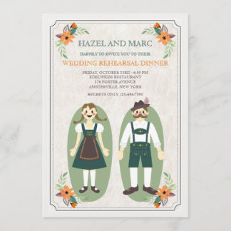 Oktoberfest Couple Rehearsal Dinner PartInvitation Invitation