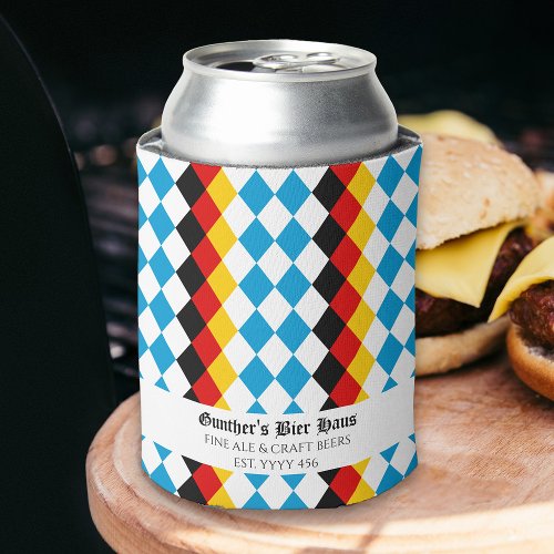 Oktoberfest Custom Blue White Black Red Yellow Can Cooler