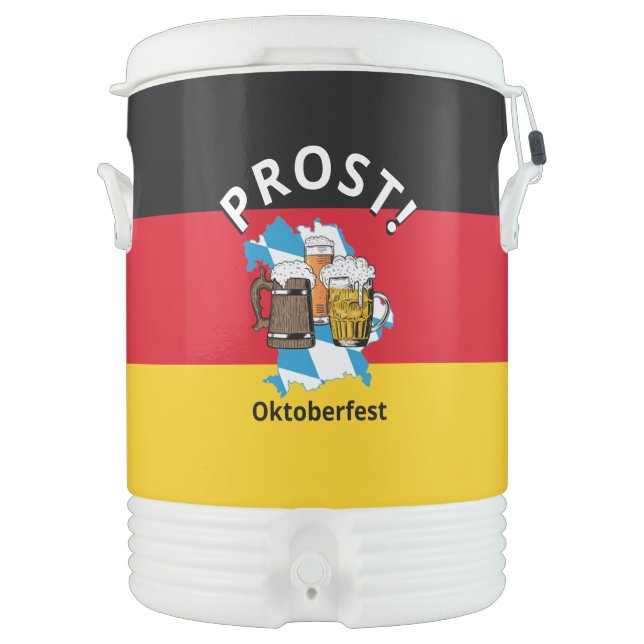 OKTOBERFEST Custom Cartoon PROST Great German Beverage Cooler (Front)