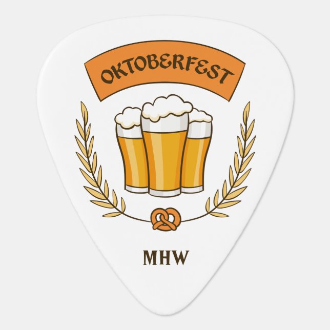 Oktoberfest custom monogram guitar picks (Front)