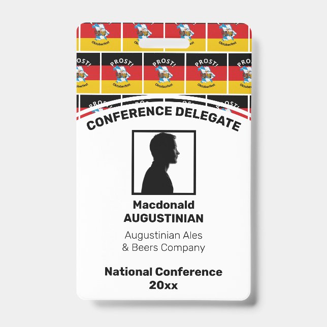 OKTOBERFEST Customized Logo Photo ID Name Badge (Front)