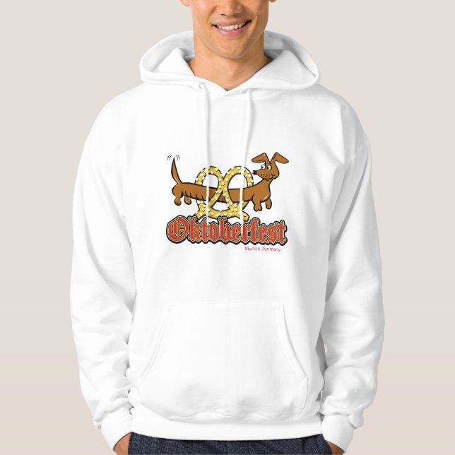 Oktoberfest Dachshund and Pretzel Hoodie (Front)