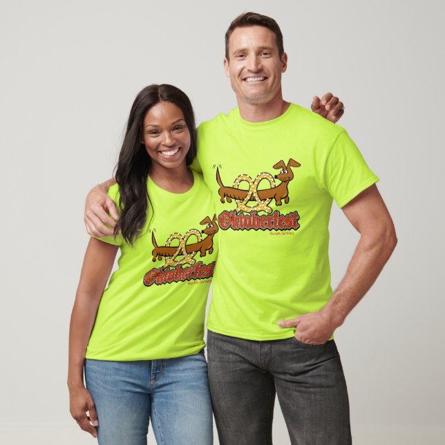 Oktoberfest Dachshund and Pretzel T-Shirt (Unisex)