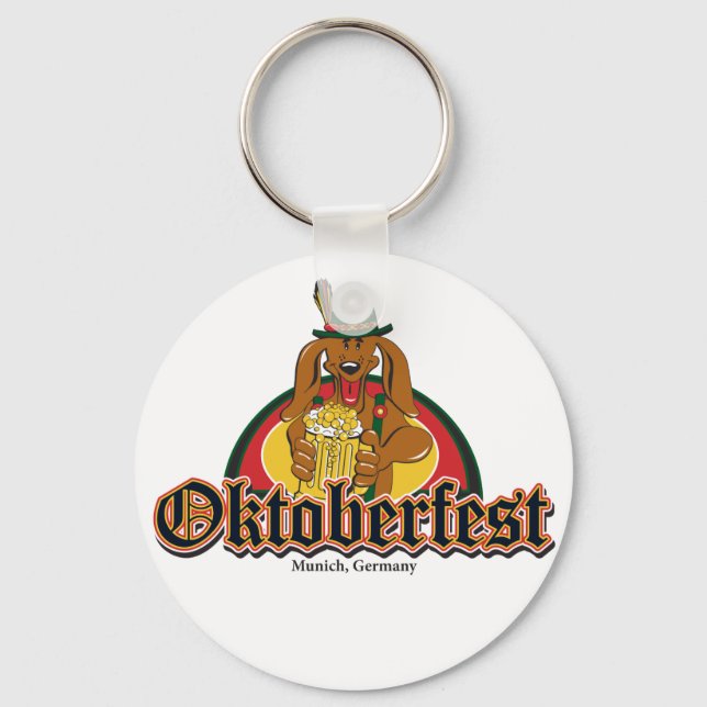 Oktoberfest Dachshund Keychain (Front)