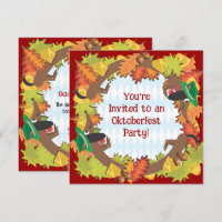 Oktoberfest dachshund Party Invitation