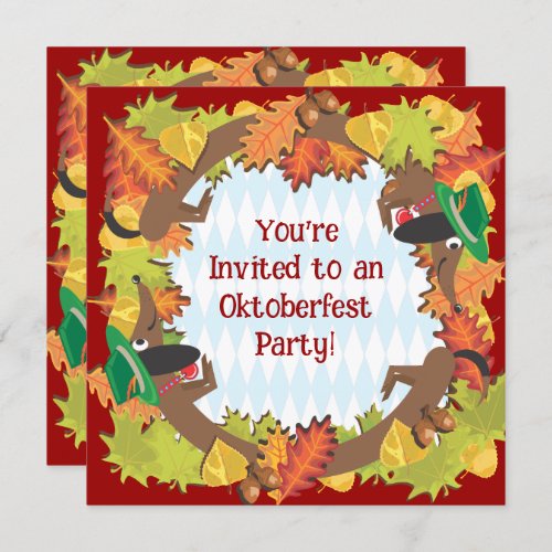 Oktoberfest dachshund Party Invitation