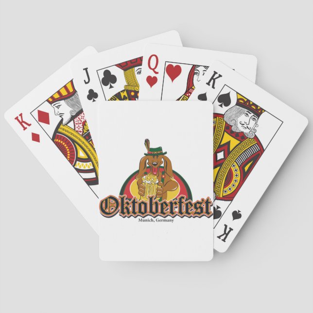 Oktoberfest Dachshund Poker Cards (Back)