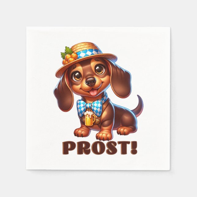 Oktoberfest Dachshund Prost! Napkins (Front)