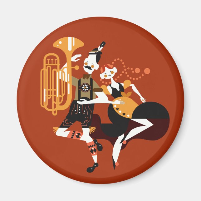 Oktoberfest Dancers magnet (Front)