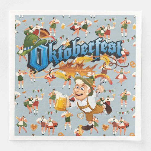 Oktoberfest Dancers Paper Dinner Napkins