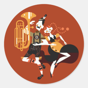 Oktoberfest Dancers stickers