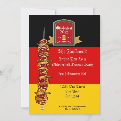 Oktoberfest Dinner And Beer Party Invitation