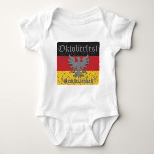 Oktoberfest Distressed Flag Baby Bodysuit