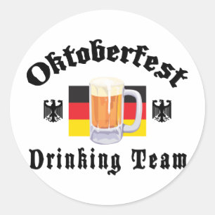 Oktoberfest Drinking Team Classic Round Sticker