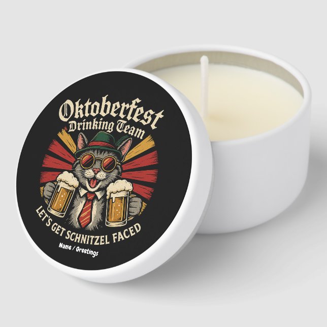 Oktoberfest Drinking Team Lets Get Schnitzel Faced Mini Candle Favors (Corner)