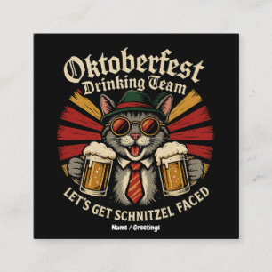 Oktoberfest Drinking Team Lets Get Schnitzel Faced Square Business Card