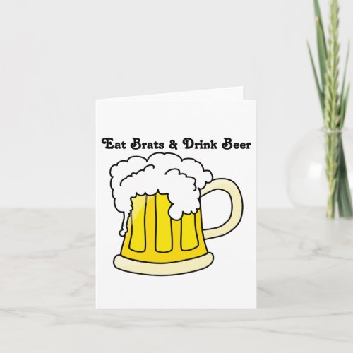 Oktoberfest Eat Brats  Drink Beer 1 Card