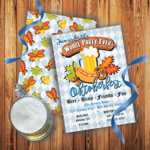 Oktoberfest fall leaves Party Invitations