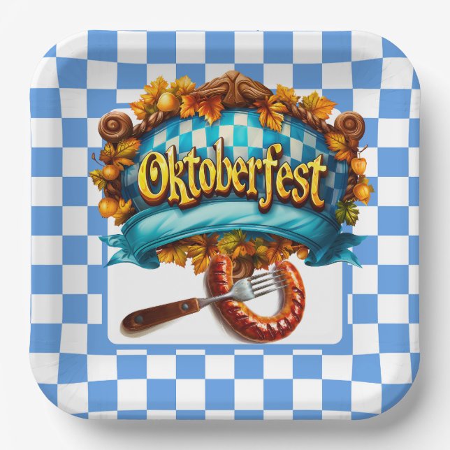 Oktoberfest Feast Paper Plates (Front)