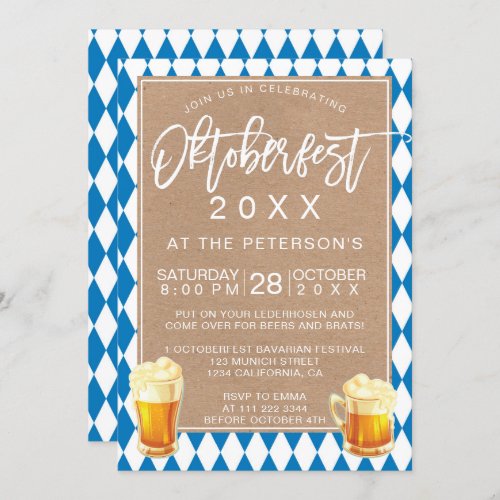 Oktoberfest festival kraft typography Bavarian Invitation