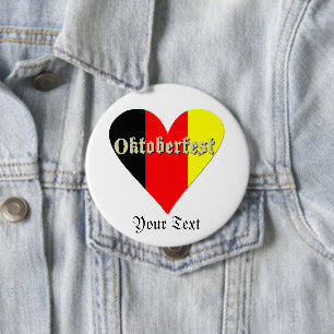 Oktoberfest Festival on Flag Heart Badge Button