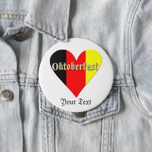 Oktoberfest Festival on Flag Heart Badge Button