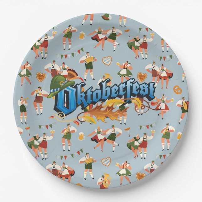 Oktoberfest Festival  Paper Plates (Front)