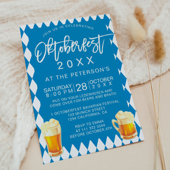 Oktoberfest Festival Party Typography Bavarian Holiday Postcard by girly_trend at Zazzle