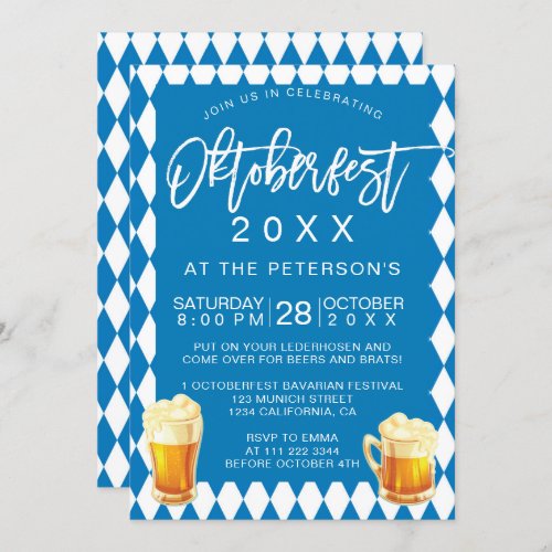 Oktoberfest festival party typography Bavarian Invitation