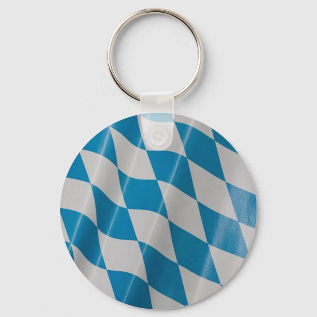 Oktoberfest Flag Colors Bavaria Bayern Keychain (Front)
