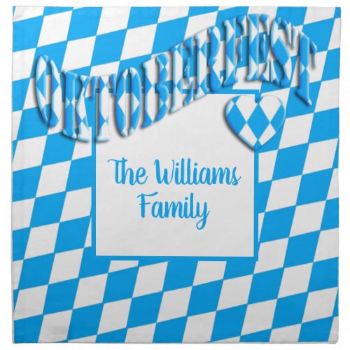 Oktoberfest Flag Colors Bavarian Heart Bayern Cloth Napkin